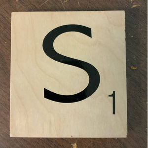 New 5" X 5.5" Scrabble Game Letter S Wooden Alphabet Tiles Craft Supply Letter